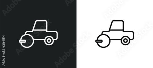 paver outline icon in white and black colors. paver flat vector icon from construction collection for web, mobile apps and ui.