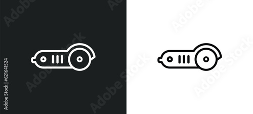 angle grinder outline icon in white and black colors. angle grinder flat vector icon from construction collection for web, mobile apps and ui.