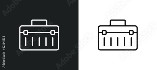 tool box outline icon in white and black colors. tool box flat vector icon from construction collection for web, mobile apps and ui.