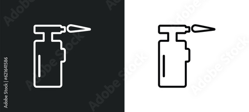 blowtorch outline icon in white and black colors. blowtorch flat vector icon from construction collection for web, mobile apps and ui.