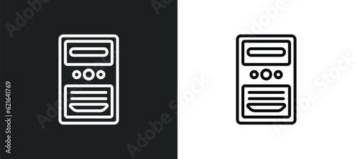 pc tower outline icon in white and black colors. pc tower flat vector icon from computer collection for web, mobile apps and ui.
