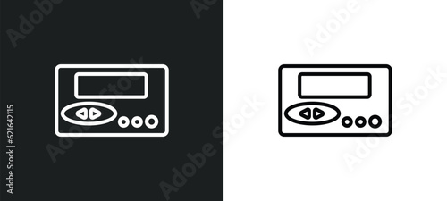 pager outline icon in white and black colors. pager flat vector icon from communication collection for web, mobile apps and ui. photo