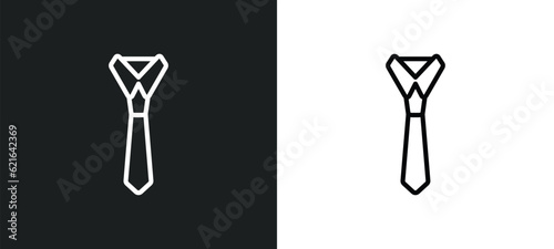 necktie outline icon in white and black colors. necktie flat vector icon from clothes collection for web, mobile apps and ui.
