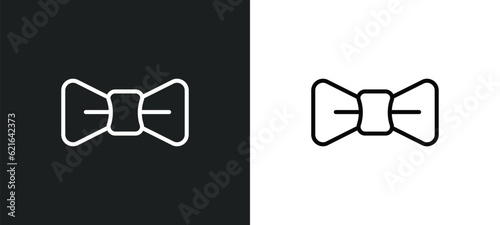 butterfly tie outline icon in white and black colors. butterfly tie flat vector icon from clothes collection for web, mobile apps and ui.
