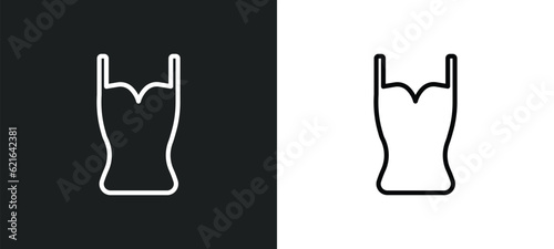 Obraz na plátne camisole outline icon in white and black colors
