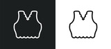 brassiere outline icon in white and black colors. brassiere flat vector icon from clothes collection for web, mobile apps and ui.