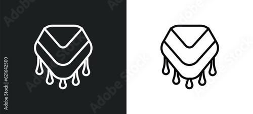 shawl outline icon in white and black colors. shawl flat vector icon from clothes collection for web, mobile apps and ui. photo