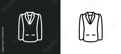 blazer outline icon in white and black colors. blazer flat vector icon from clothes collection for web  mobile apps and ui.