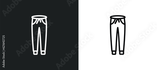 sweatpants outline icon in white and black colors. sweatpants flat vector icon from clothes collection for web, mobile apps and ui.
