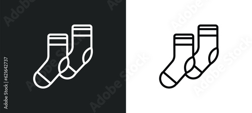 men socks outline icon in white and black colors. men socks flat vector icon from clothes collection for web, mobile apps and ui.