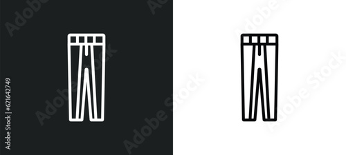 oxford wave suit pants outline icon in white and black colors. oxford wave suit pants flat vector icon from clothes collection for web, mobile apps and ui.