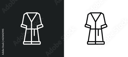 dressing gown outline icon in white and black colors. dressing gown flat vector icon from collection for web, mobile apps and ui.