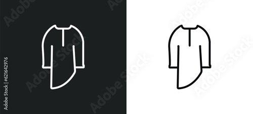 kurta outline icon in white and black colors. kurta flat vector icon from collection for web, mobile apps and ui.