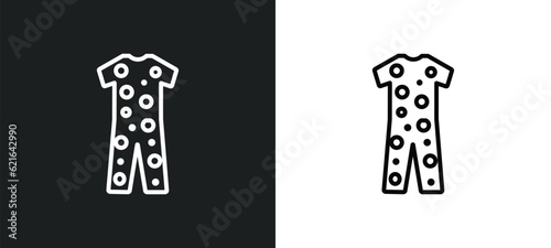 pyjamas outline icon in white and black colors. pyjamas flat vector icon from collection for web, mobile apps and ui.