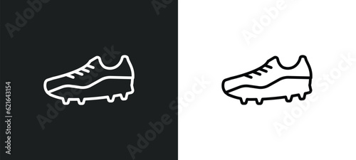 soccer shoe outline icon in white and black colors. soccer shoe flat vector icon from clothes collection for web, mobile apps and ui.