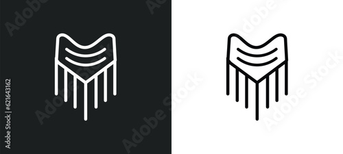 shawl outline icon in white and black colors. shawl flat vector icon from clothes collection for web, mobile apps and ui.
