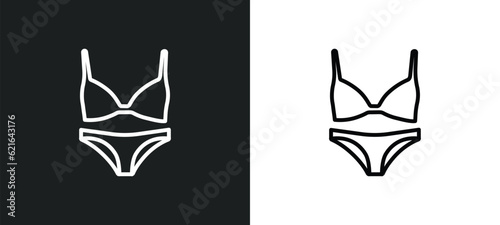 lingerie outline icon in white and black colors. lingerie flat vector icon from clothes collection for web, mobile apps and ui.