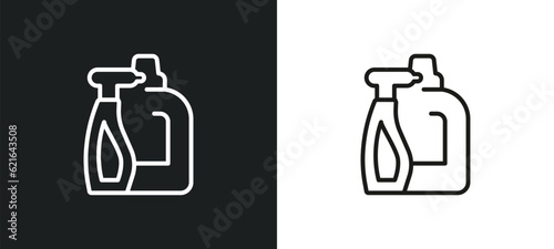 cleaning products outline icon in white and black colors. cleaning products flat vector icon from cleaning collection for web, mobile apps and ui.