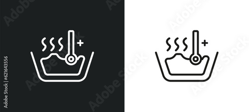 hot water outline icon in white and black colors. hot water flat vector icon from cleaning collection for web, mobile apps and ui.