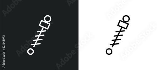 suspension outline icon in white and black colors. suspension flat vector icon from cleaning collection for web, mobile apps and ui.