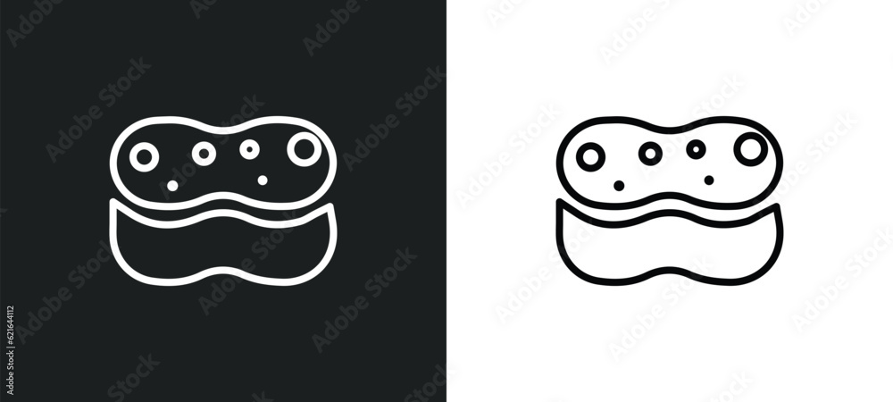 sponges outline icon in white and black colors. sponges flat vector icon from cleaning collection for web, mobile apps and ui.
