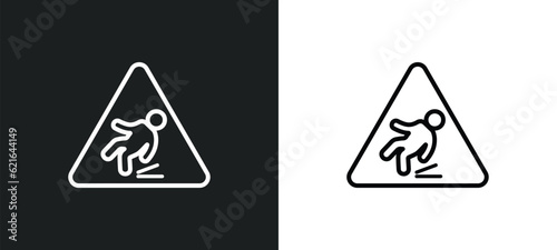 wet floor outline icon in white and black colors. wet floor flat vector icon from cleaning collection for web  mobile apps and ui.