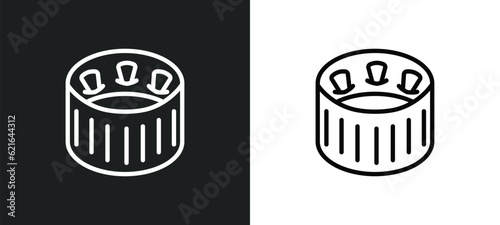 zoetrope outline icon in white and black colors. zoetrope flat vector icon from cinema collection for web, mobile apps and ui. photo
