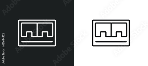 box office outline icon in white and black colors. box office flat vector icon from cinema collection for web, mobile apps and ui. photo