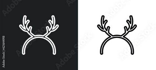 reindeer antlers outline icon in white and black colors. reindeer antlers flat vector icon from christmas collection for web, mobile apps and ui.