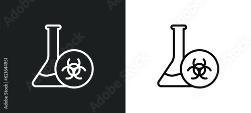 dangerous outline icon in white and black colors. dangerous flat vector icon from chemistry collection for web, mobile apps and ui.