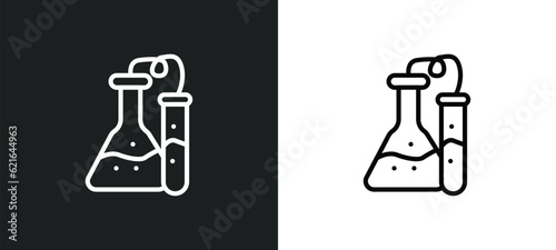 experiment outline icon in white and black colors. experiment flat vector icon from chemistry collection for web, mobile apps and ui.