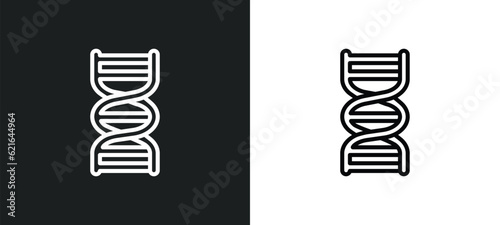 genetic outline icon in white and black colors. genetic flat vector icon from chemistry collection for web, mobile apps and ui.