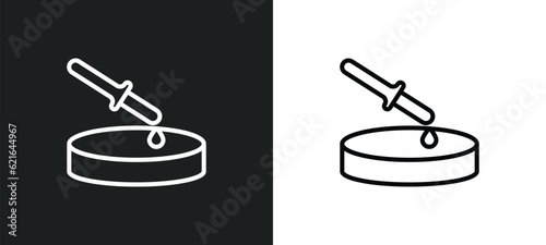 petri dish outline icon in white and black colors. petri dish flat vector icon from chemistry collection for web, mobile apps and ui.