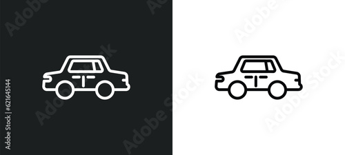 car trim outline icon in white and black colors. car trim flat vector icon from car parts collection for web, mobile apps and ui.