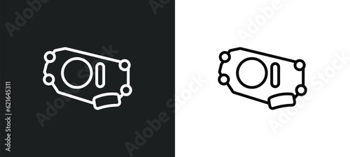 car oil pump outline icon in white and black colors. car oil pump flat vector icon from car parts collection for web, mobile apps and ui.