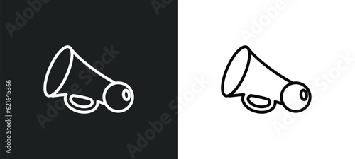 car horn outline icon in white and black colors. car horn flat vector icon from car parts collection for web, mobile apps and ui.