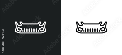 car bumper outline icon in white and black colors. car bumper flat vector icon from car parts collection for web, mobile apps and ui.