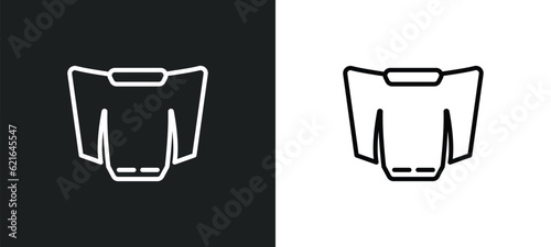 car bonnet outline icon in white and black colors. car bonnet flat vector icon from car parts collection for web, mobile apps and ui.