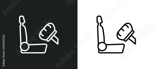 car air bag outline icon in white and black colors. car air bag flat vector icon from car parts collection for web, mobile apps and ui.