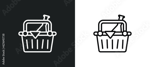 basket outline icon in white and black colors. basket flat vector icon from camping collection for web, mobile apps and ui.
