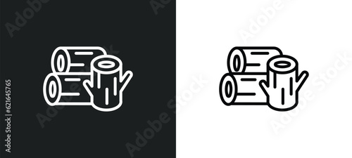 log outline icon in white and black colors. log flat vector icon from camping collection for web, mobile apps and ui.