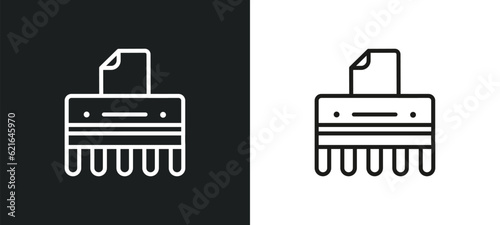 shredder outline icon in white and black colors. shredder flat vector icon from business collection for web, mobile apps and ui.