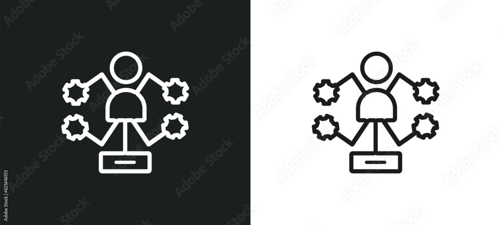 Fototapeta premium hierarchy outline icon in white and black colors. hierarchy flat vector icon from business and analytics collection for web, mobile apps and ui.