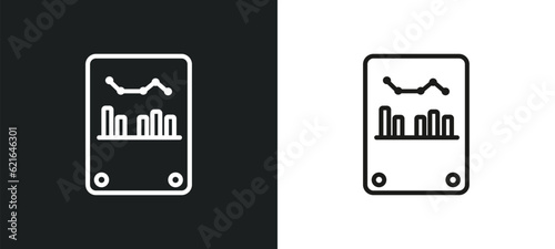 bar stats outline icon in white and black colors. bar stats flat vector icon from business and analytics collection for web, mobile apps and ui.