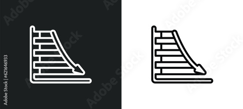 Canvas Print data analytics descendant graphic outline icon in white and black colors