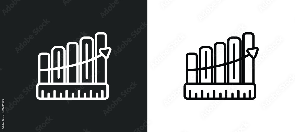 Obraz premium measuring success outline icon in white and black colors. measuring success flat vector icon from business collection for web, mobile apps and ui.