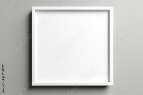 White Frame Picture Mockup on Minimalist Wall with Window Light and Shadow - Isolated Empty Board for Lifestyle Photography. Generative AI