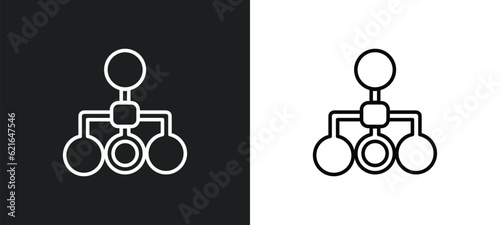 hierarchical order outline icon in white and black colors. hierarchical order flat vector icon from business collection for web, mobile apps and ui.
