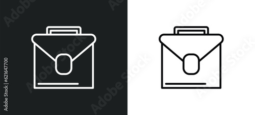 briefcase outline icon in white and black colors. briefcase flat vector icon from business collection for web, mobile apps and ui.