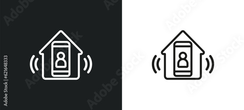 home outline icon in white and black colors. home flat vector icon from blogger and influencer collection for web, mobile apps and ui.